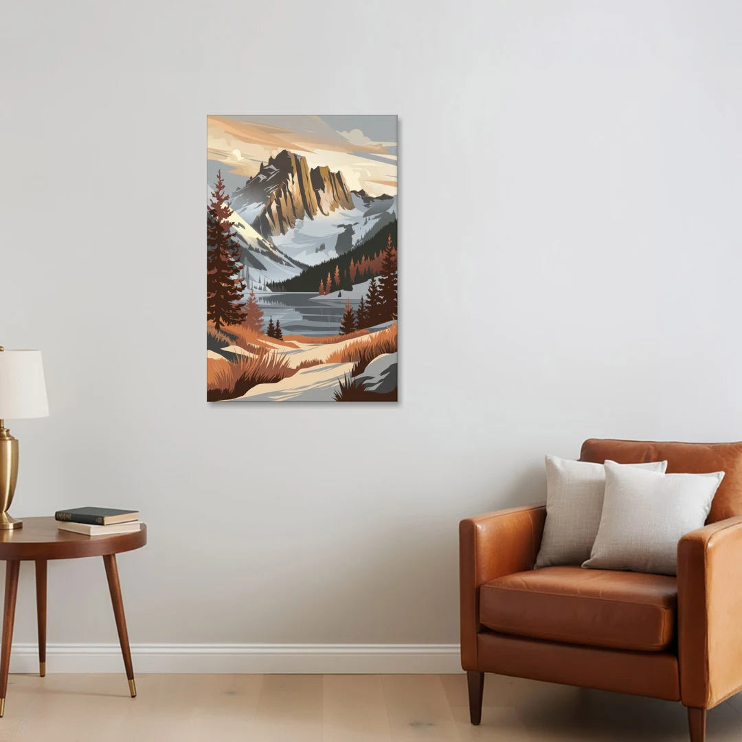 Vail Snowy Peaks - Canvas Wall Art - Sofa - 24x36