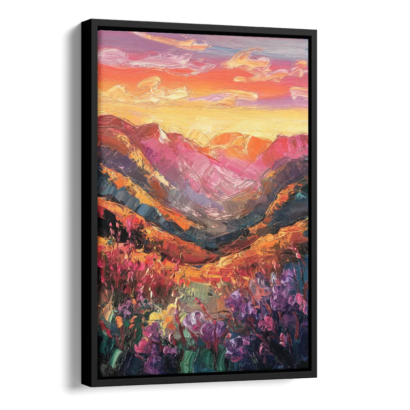 Vail Sunset Glow Side - Black Canvas Wall Art