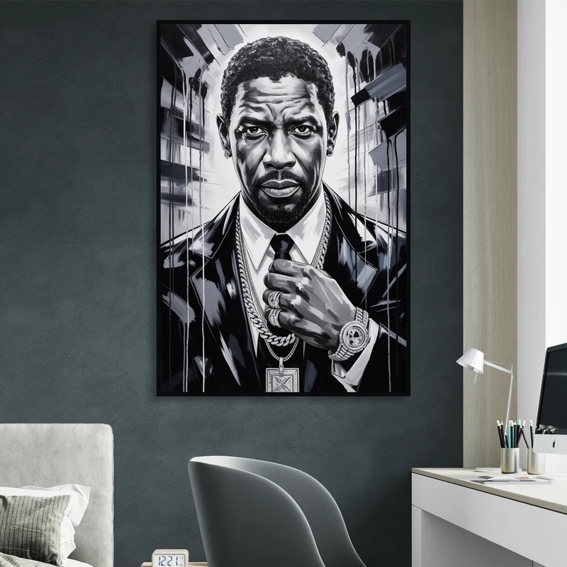 Valor 2.0 Sitting Room - Black Canvas Wall Art