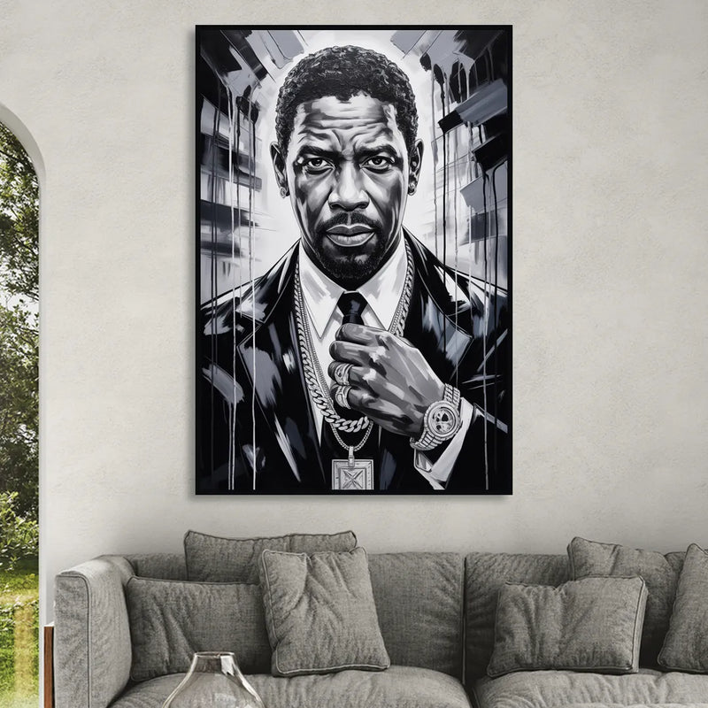 Valor 2.0 Living Room - Black Canvas Wall Art