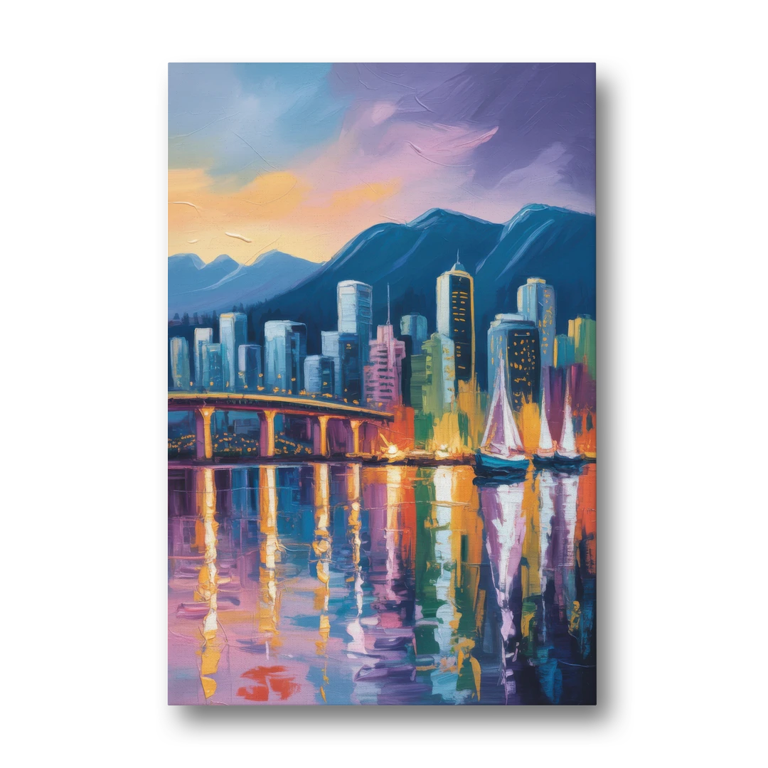 Vancouver City Lights - Canvas Wall Art - Front