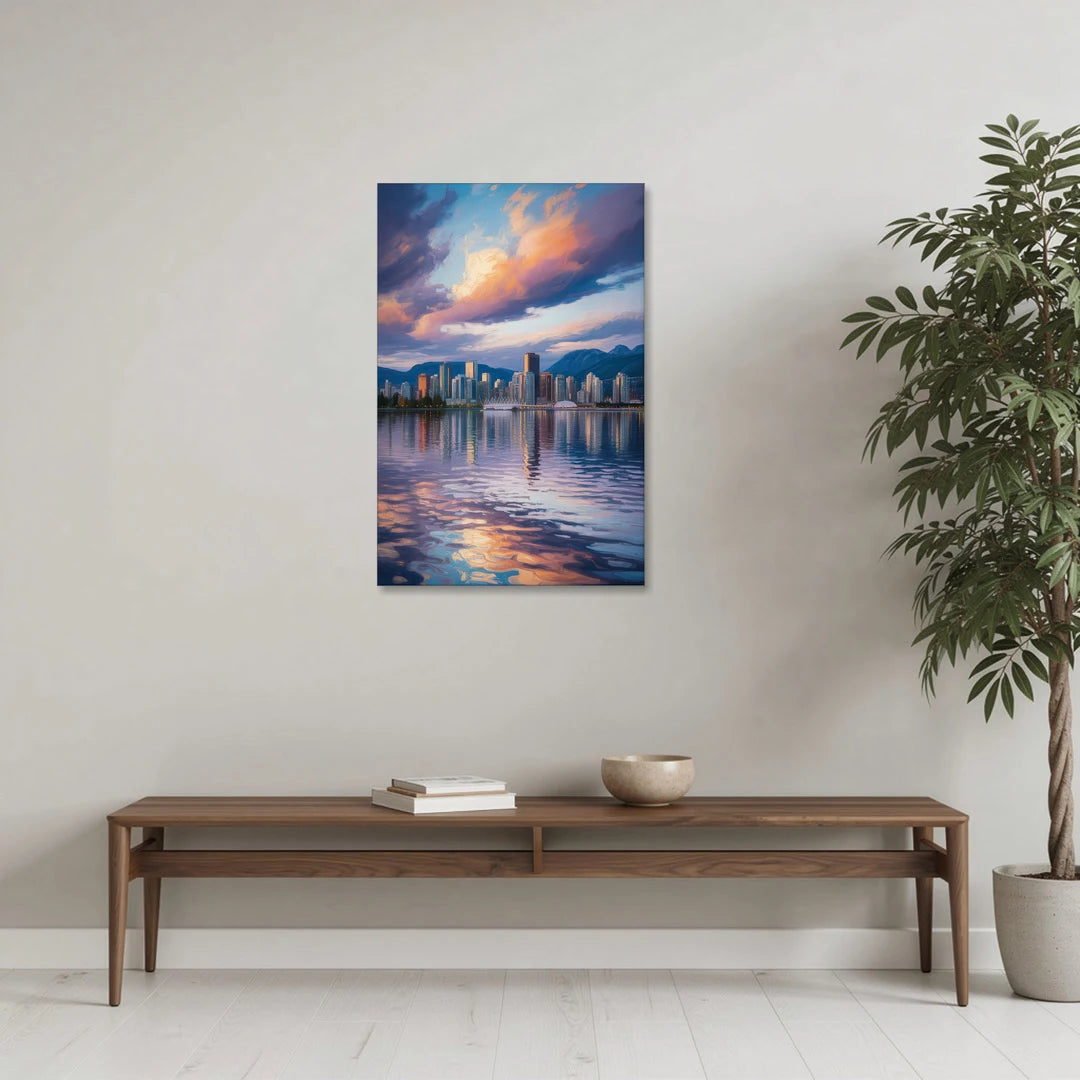 Vancouver Cityscape - Canvas Wall Art - Coffee Table - 24x36