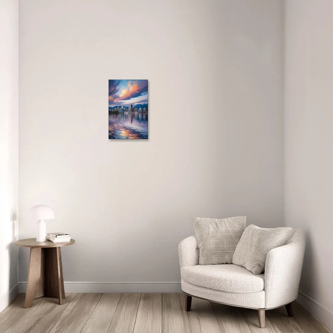 Vancouver Cityscape - Canvas Wall Art - Sofa - 12x18