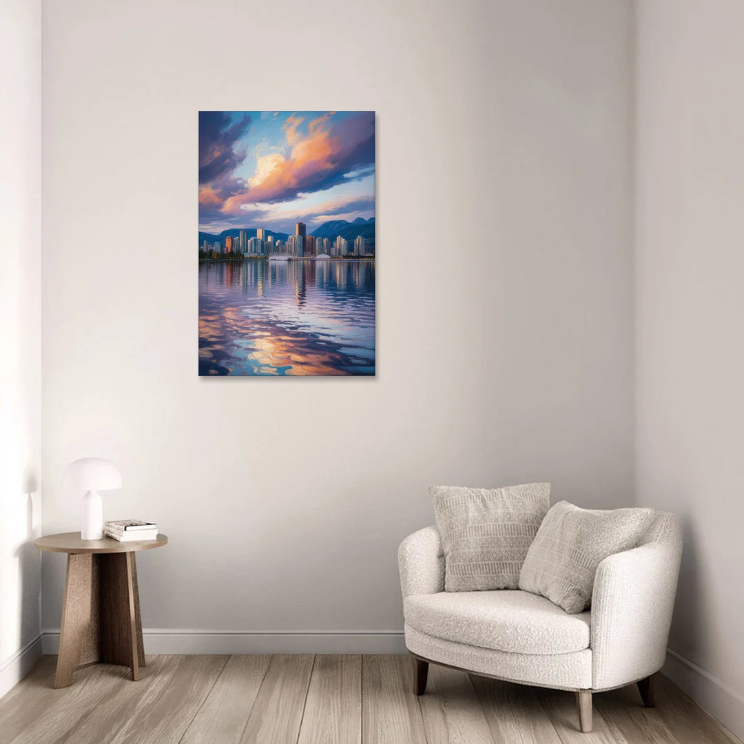 Vancouver Cityscape - Canvas Wall Art - Sofa - 24x36