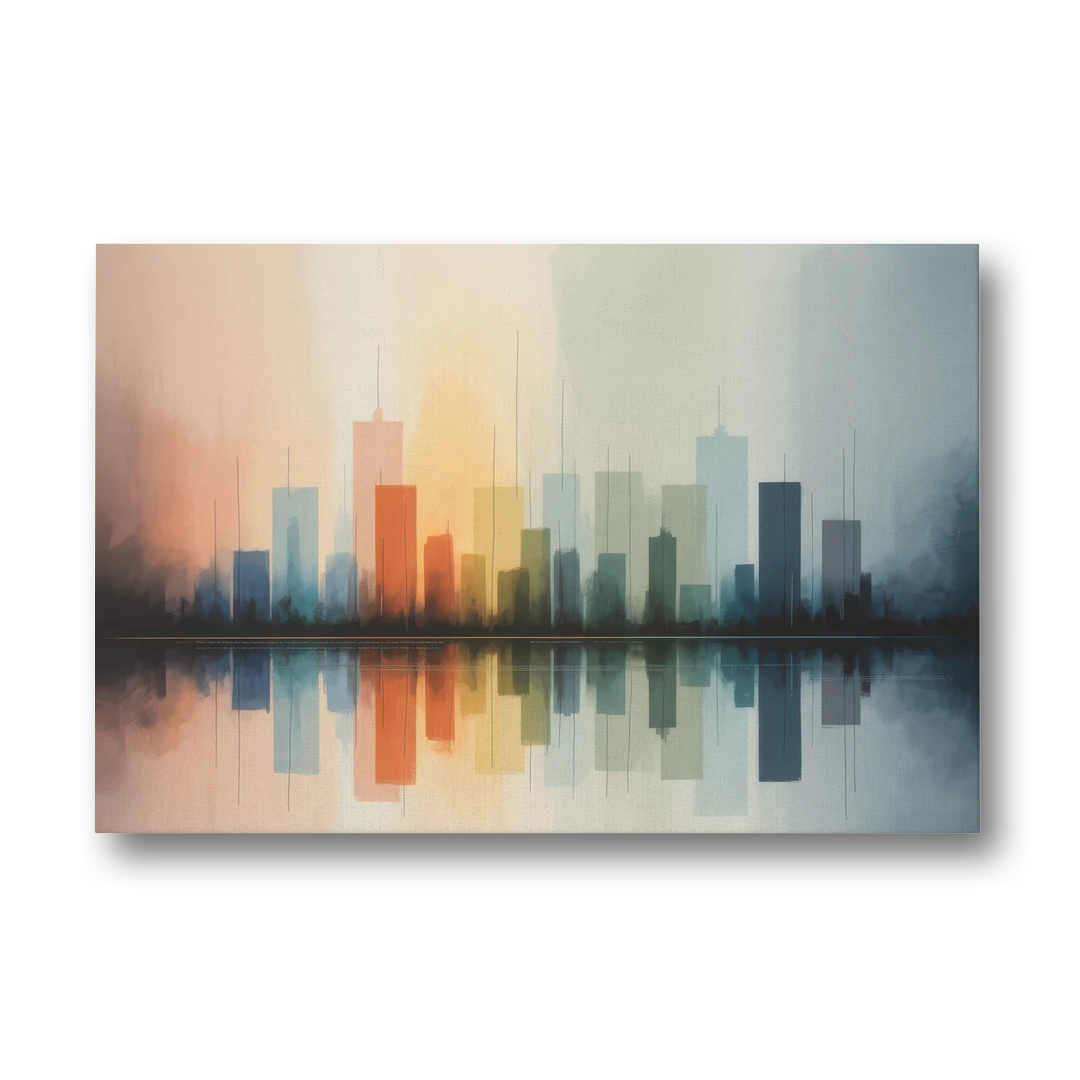 Vancouver Color Skyline - Canvas Wall Art - Front