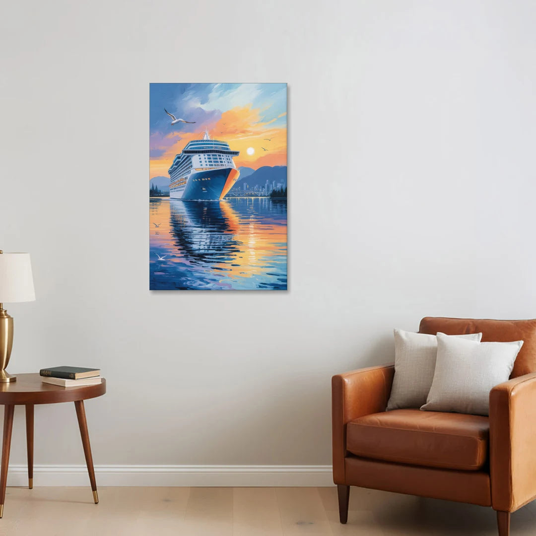 Vancouver Cruise Ship Terminal - Canvas Wall Art - Sofa - 24x36