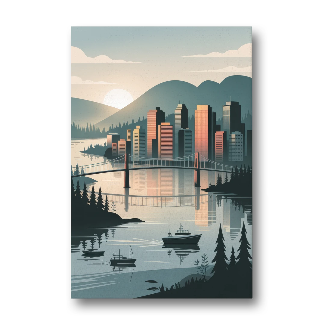 Vancouver Downtown Skyline - Canvas Wall Art - Front
