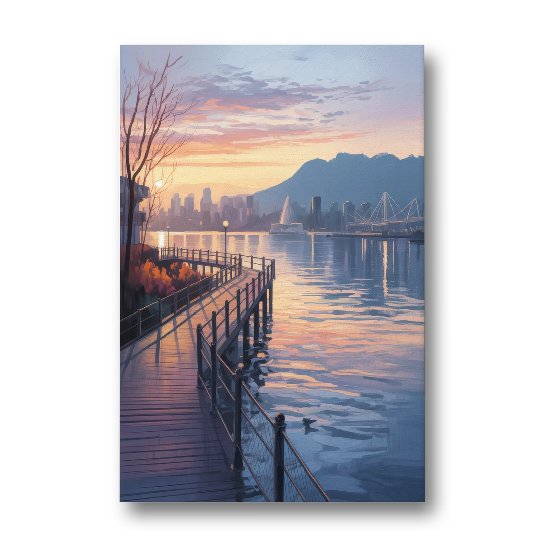 Vancouver Harbor Sunrise - Canvas Wall Art - Front