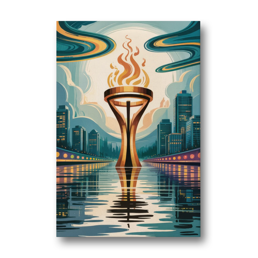 Vancouver Olympic Cauldron - Canvas Wall Art - Front
