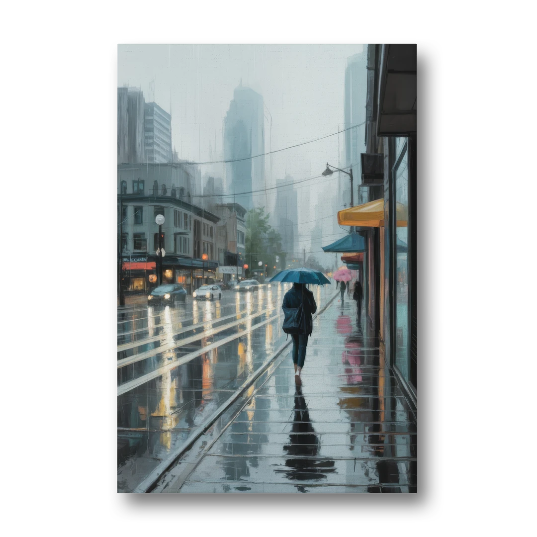 Vancouver Rainy Day - Canvas Wall Art - Front