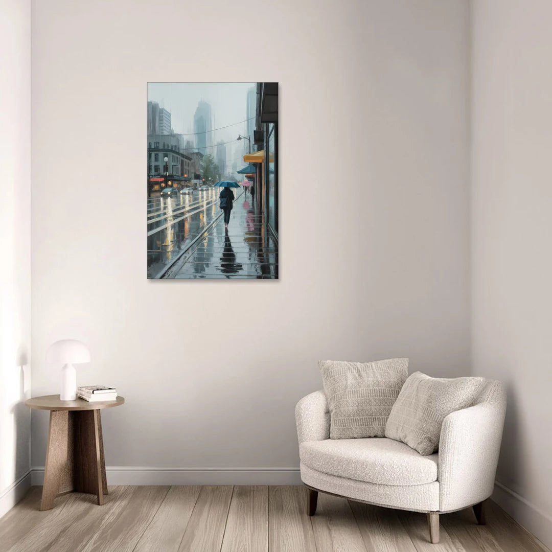 Vancouver Rainy Day - Canvas Wall Art - Sofa - 24x36