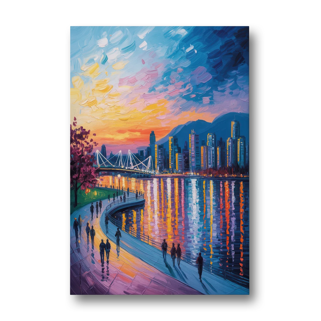 Vancouver Skyline at Dusk - Canvas Wall Art - Front