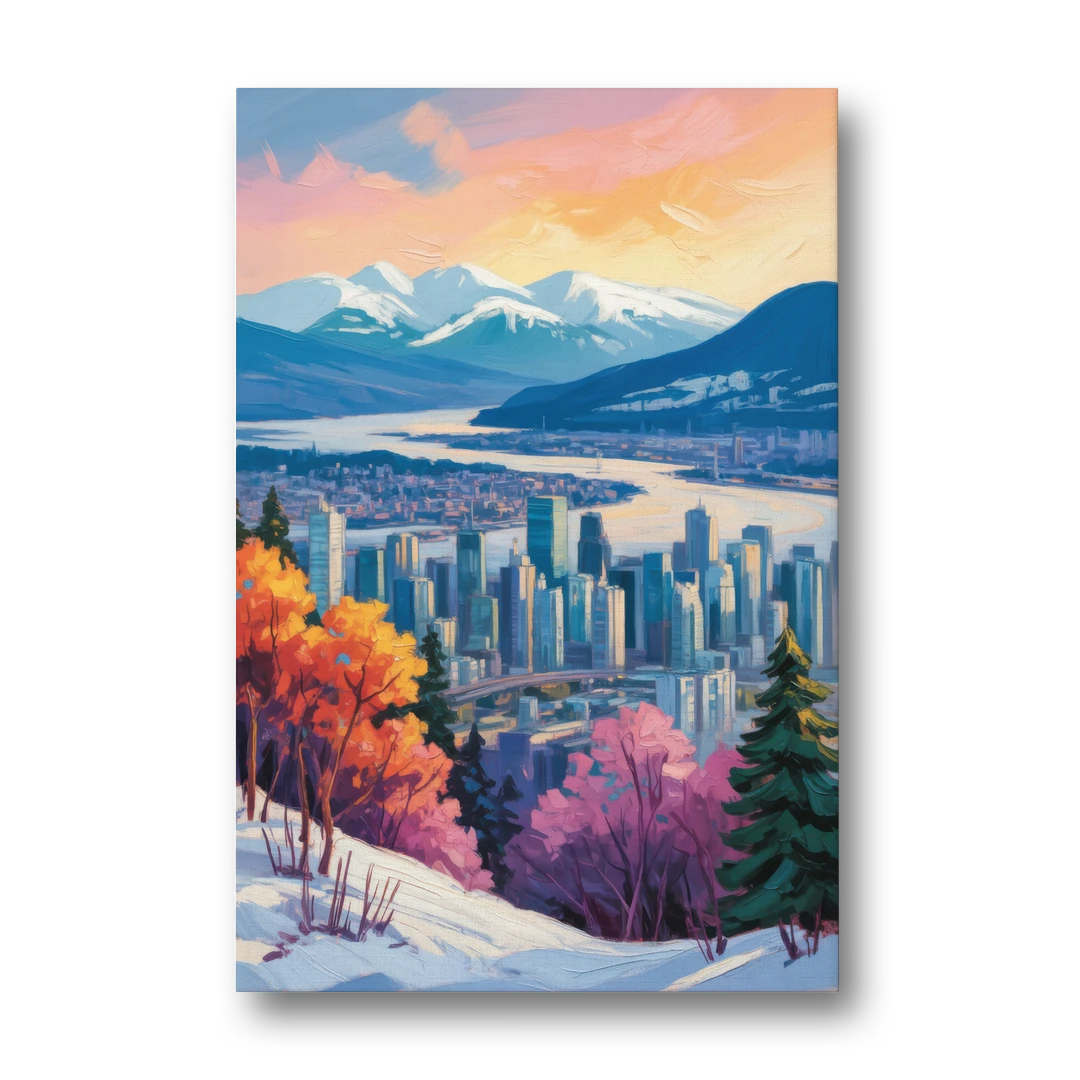 Vancouver Snowy Mountains - Canvas Wall Art - Front