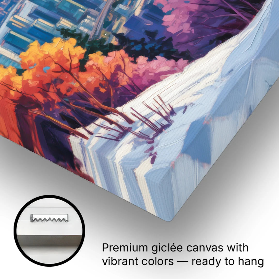 Vancouver Snowy Mountains - Canvas Wall Art - Gallery Wrap Corner