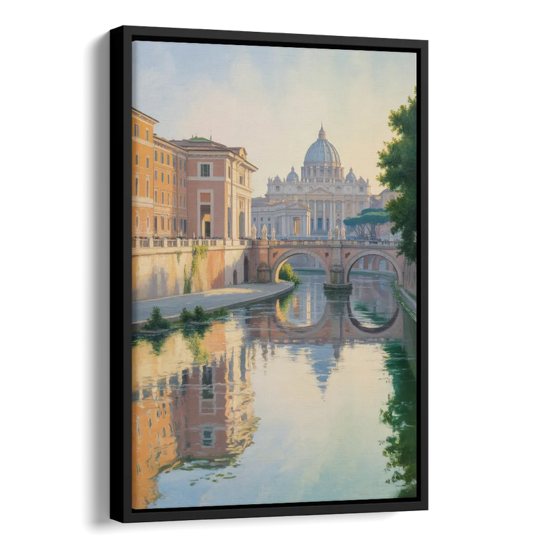 Vatican Serenity Side - Black Canvas Wall Art