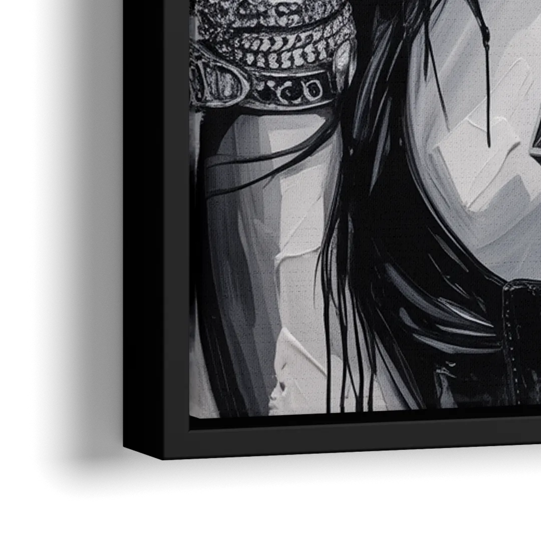 Velvet Line - Close-Up Black Frame Canvas