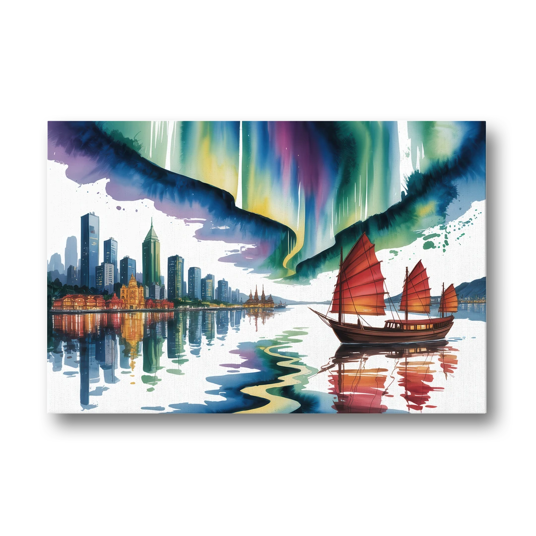 Victoria Harbour Lights - Canvas Wall Art - Front
