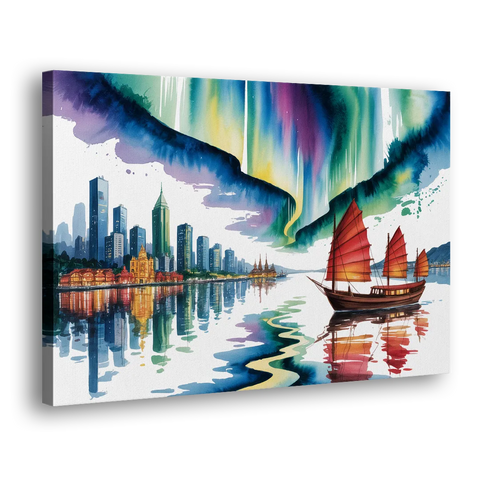 Victoria Harbour Lights - Canvas Wall Art