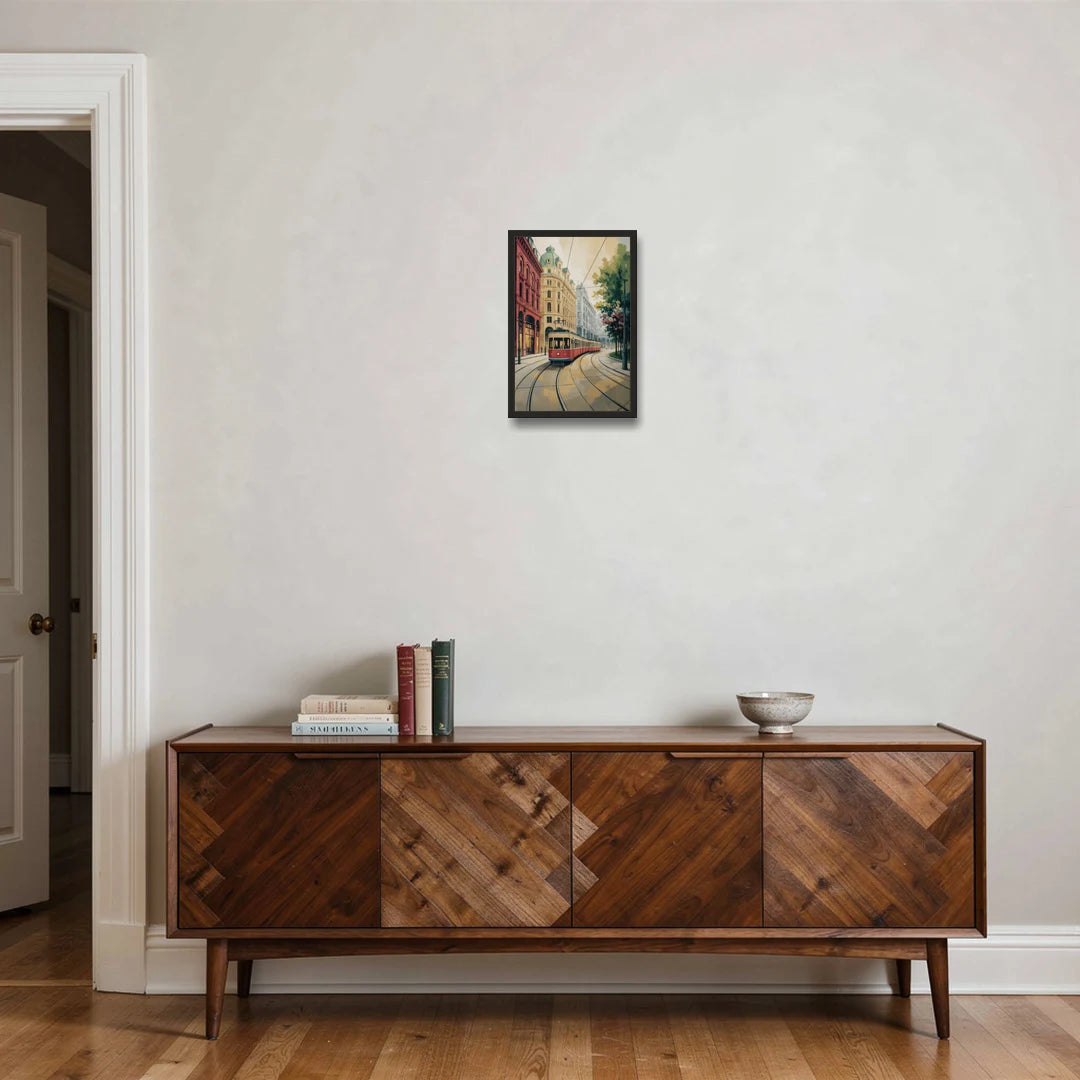 Vienna's Ringstrasse - Black Framed Canvas Wall Art - Coffee Table - 12x18
