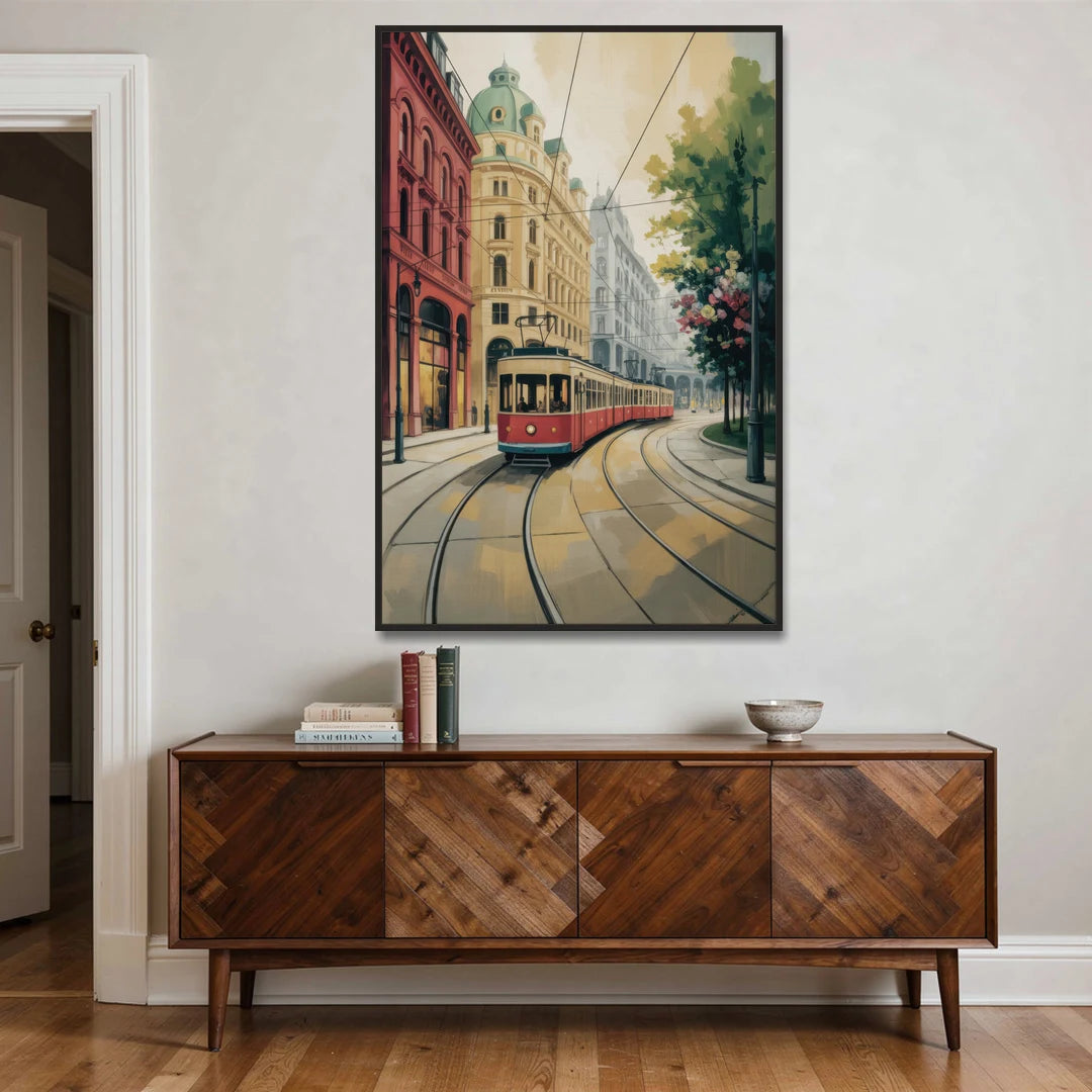 Vienna's Ringstrasse - Black Framed Canvas Wall Art - Coffee Table - 40x60