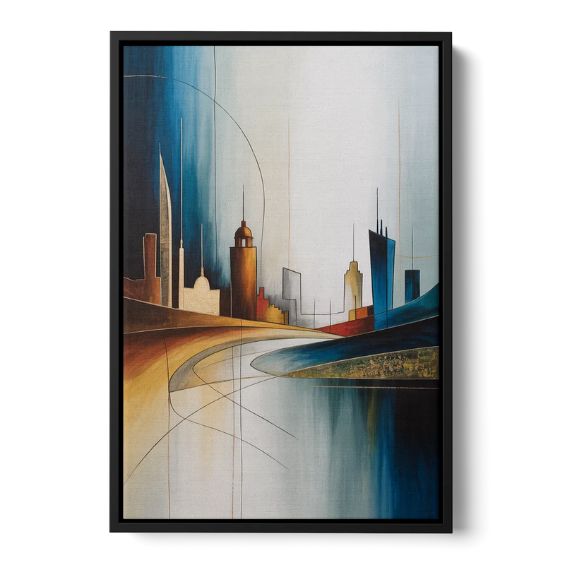 Vilnius Skyline Front - Black Canvas Wall Art