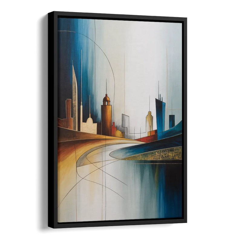 Vilnius Skyline Side - Black Canvas Wall Art