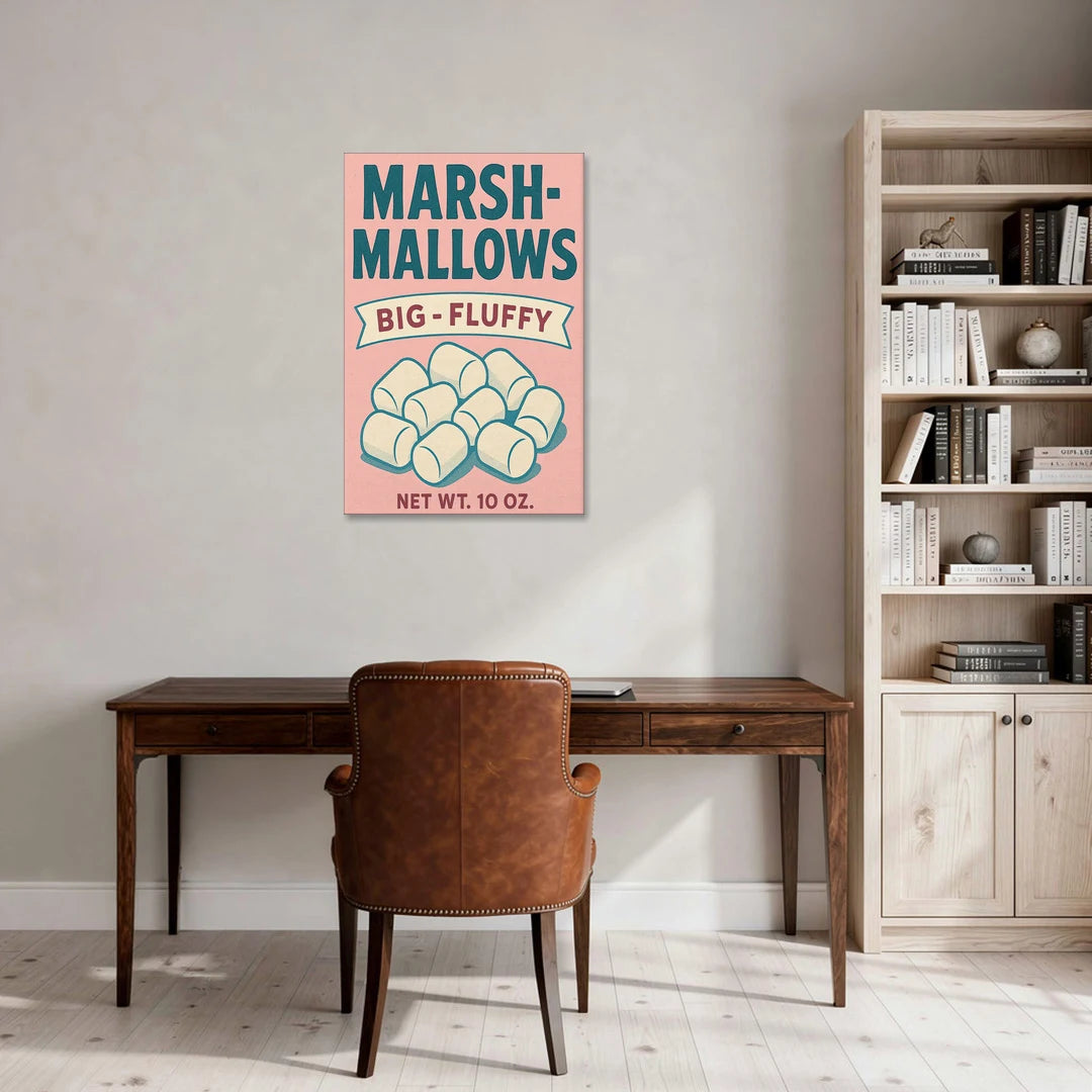 Vintage Big Fluffy Marshmallow - Canvas Wall Art - Office - 24x36