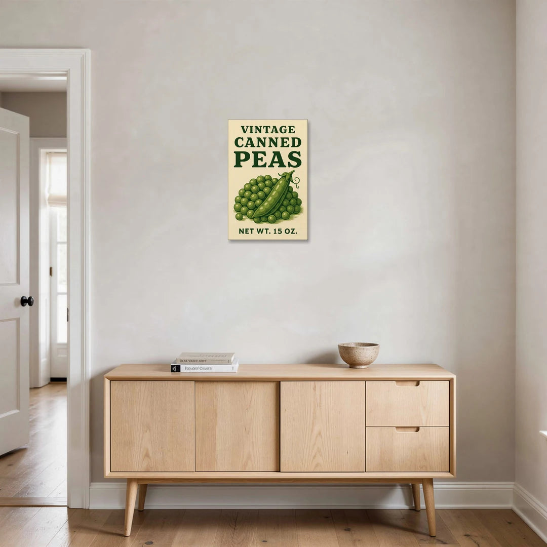 Vintage Canned Peas - Canvas Wall Art - Coffee Table - 16x24