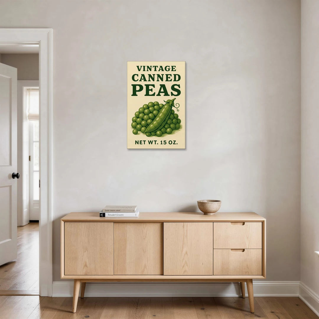 Vintage Canned Peas - Canvas Wall Art - Coffee Table - 20x30