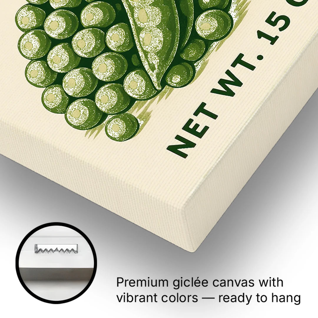 Vintage Canned Peas - Canvas Wall Art - Gallery Wrap Corner
