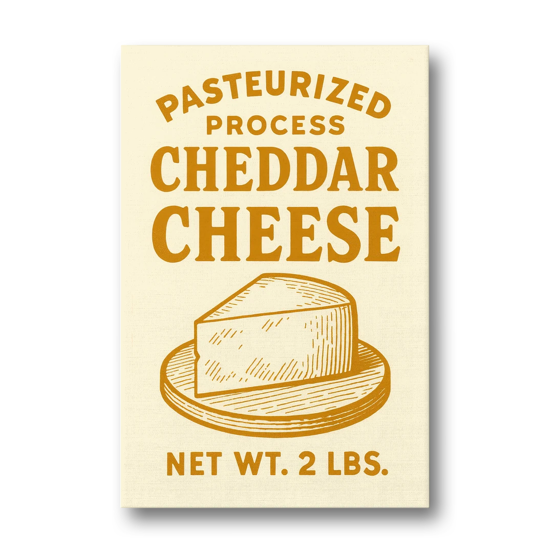 Vintage Cheddar Cheese - Canvas Wall Art - Front