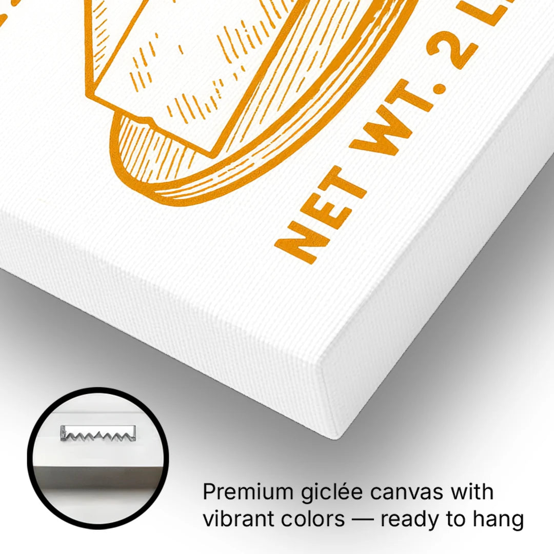 Vintage Cheddar Cheese - Canvas Wall Art - Gallery Wrap Corner