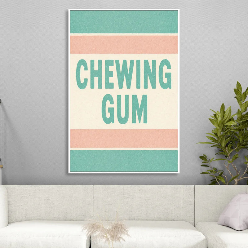 Vintage Chewing Gum Sitting Room - White Canvas Wall Art