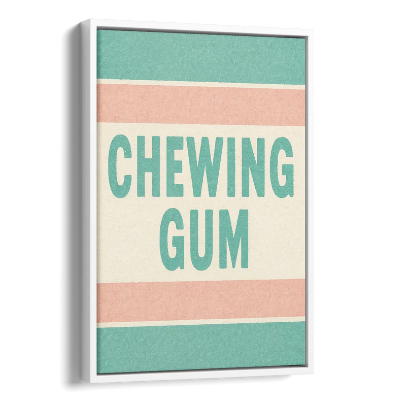 Vintage Chewing Gum Side - White Canvas Wall Art