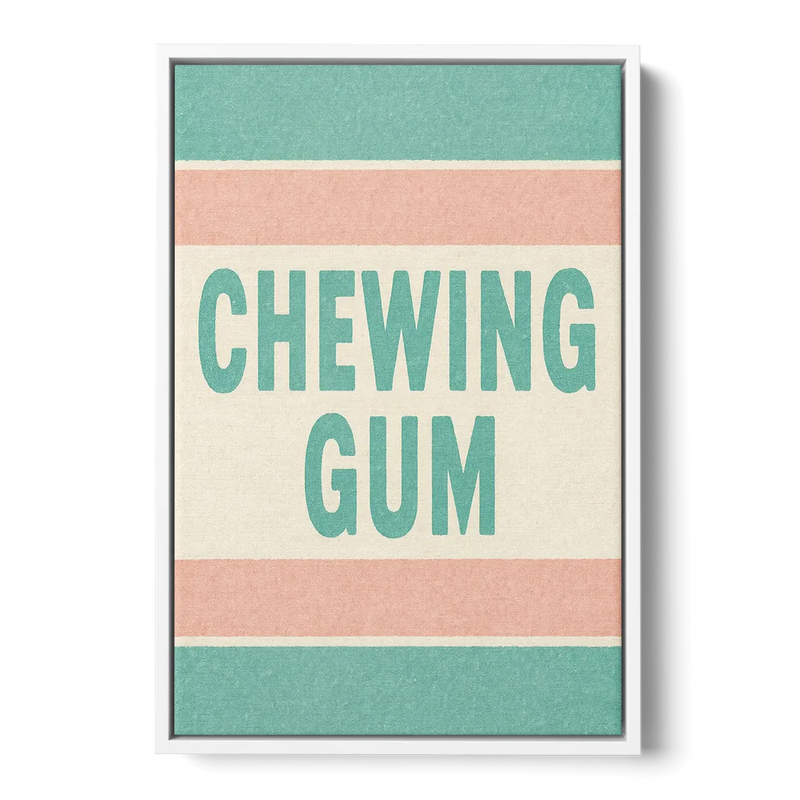 Vintage Chewing Gum Front - White Canvas Wall Art