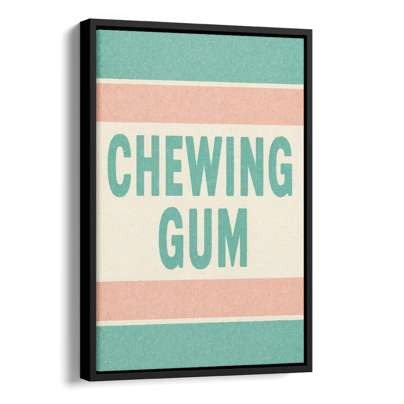 Vintage Chewing Gum Side - Black Canvas Wall Art