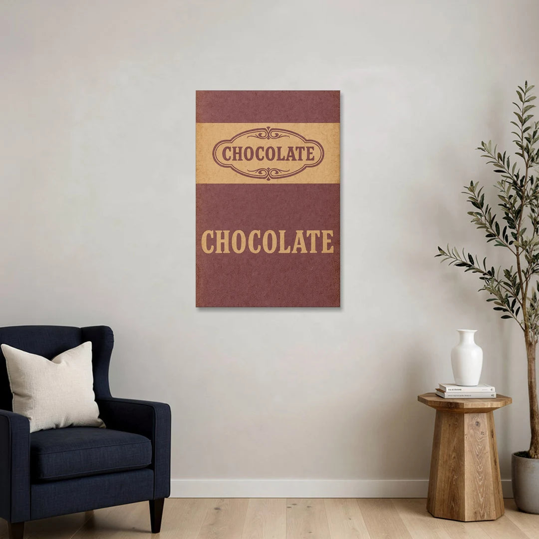 Vintage Chocolate Bar - Canvas Wall Art - Sofa - 24x36