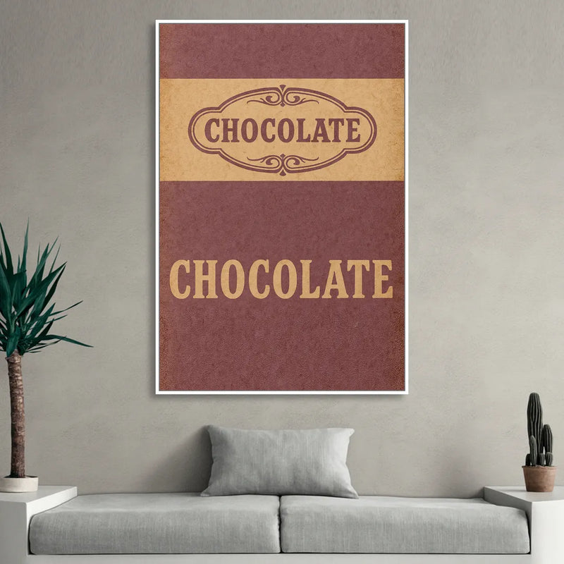 Vintage Chocolate Bar Sitting Room - White Canvas Wall Art
