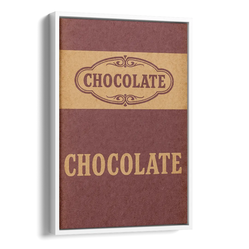 Vintage Chocolate Bar Side - White Canvas Wall Art