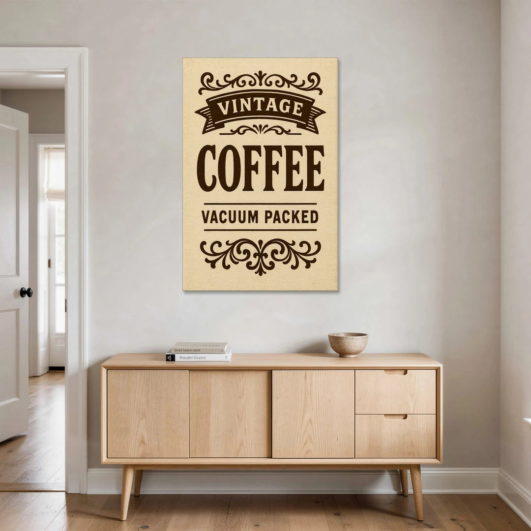 Vintage Coffee Vacuum Packed - Canvas Wall Art - Coffee Table - 32x48