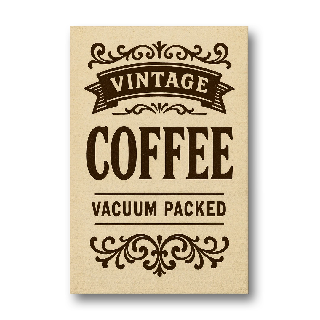 Vintage Coffee Vacuum Packed - Canvas Wall Art - Front