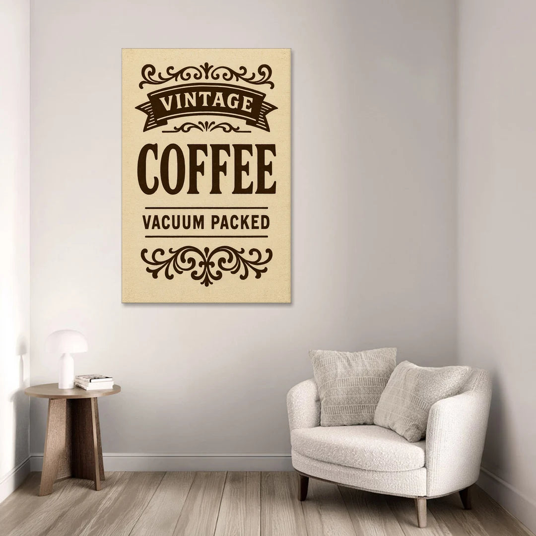 Vintage Coffee Vacuum Packed - Canvas Wall Art - Sofa - 32x48