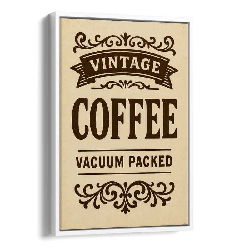 Vintage Coffee Vacuum Packed Side - White Canvas Wall Art