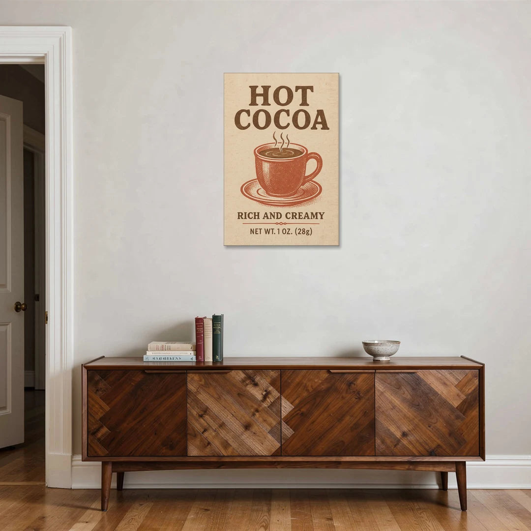 Vintage Creamy Hot Cocoa - Canvas Wall Art - Coffee Table - 24x36