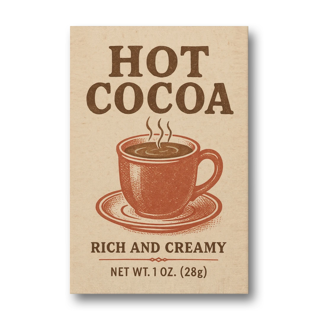 Vintage Creamy Hot Cocoa - Canvas Wall Art - Front