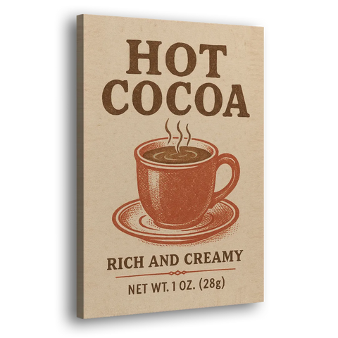 Vintage Creamy Hot Cocoa - Canvas Wall Art