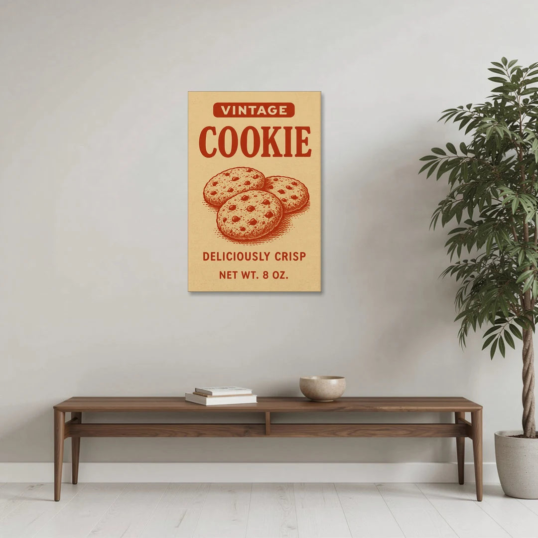 Vintage Deliciously Crisp Cookie - Canvas Wall Art - Coffee Table - 24x36