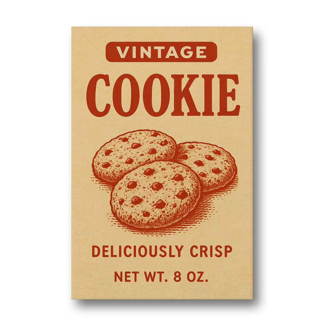 Vintage Deliciously Crisp Cookie - Canvas Wall Art - Front