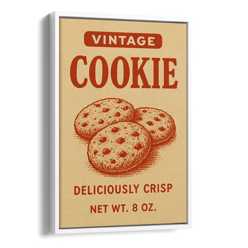 Vintage Deliciously Crisp Cookie Side - White Canvas Wall Art