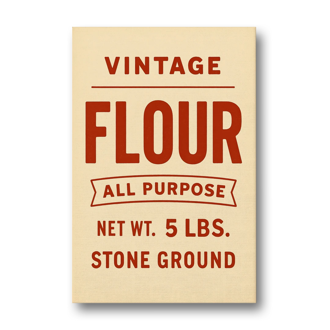 Vintage Flour - Canvas Wall Art - Front